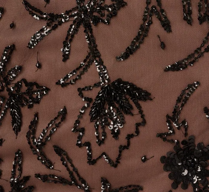 Adrianna Papell Wedding Guest Dresses Illusion Neckline Beaded Dress In Black Rosegold 8211 Women