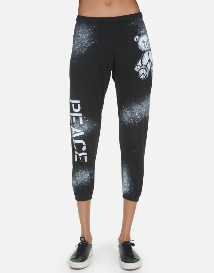 Alana Peace Teddy Black Women039s Lauren Moshi Crop Sweatpants