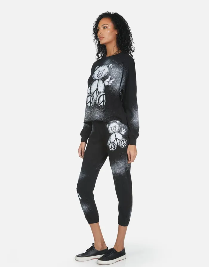 Alana Peace Teddy Black Women039s Lauren Moshi Crop Sweatpants