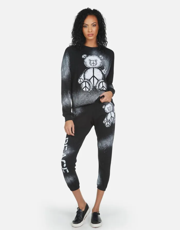 Alana Peace Teddy Black Women039s Lauren Moshi Crop Sweatpants