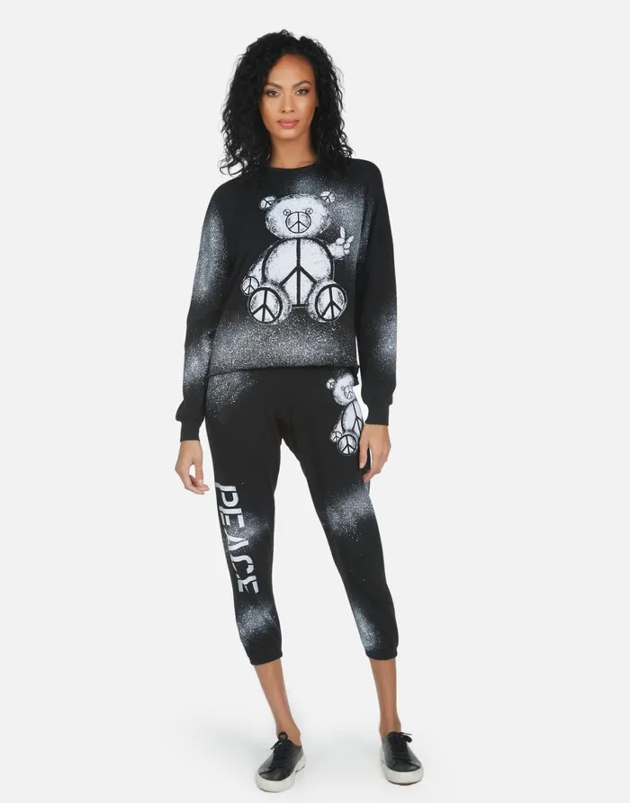 Alana Peace Teddy Black Women039s Lauren Moshi Crop Sweatpants