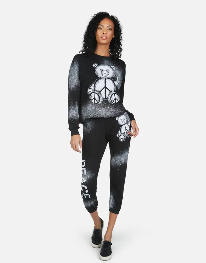 Alana Peace Teddy Black Women039s Lauren Moshi Crop Sweatpants
