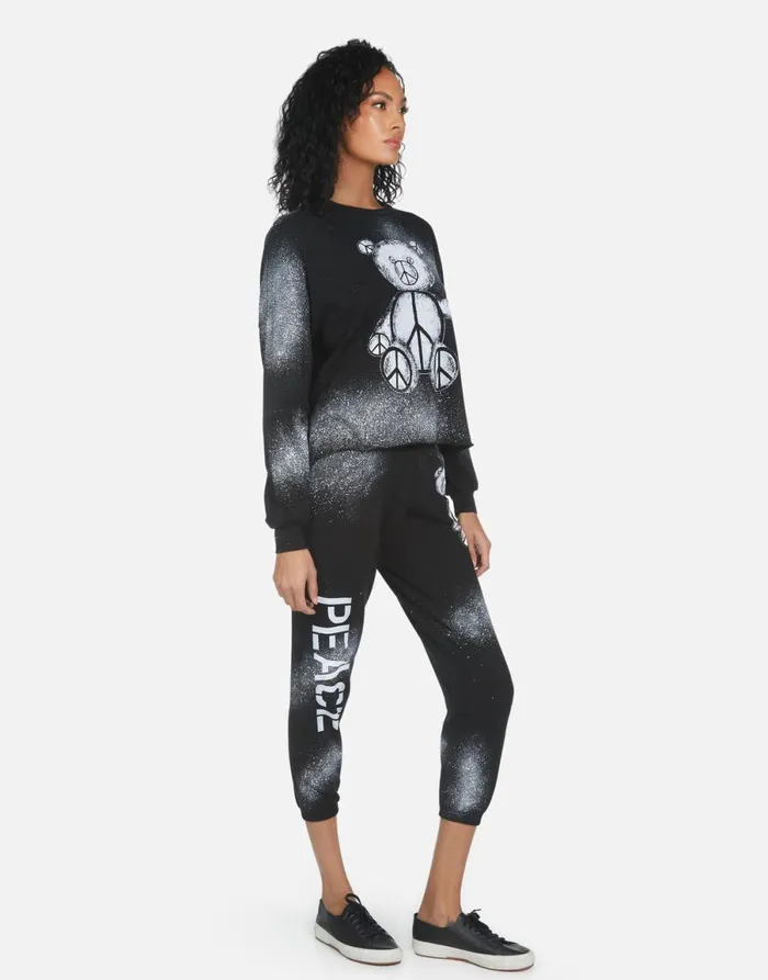 Alana Peace Teddy Black Women039s Lauren Moshi Crop Sweatpants