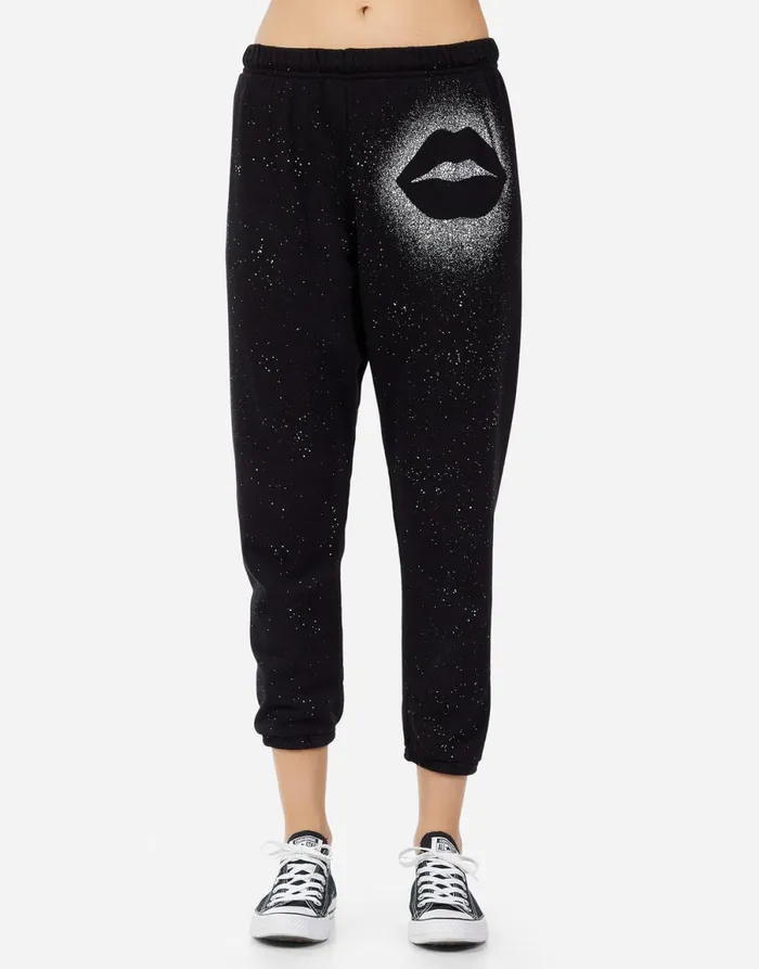 Alana Splatter Kiss Black Women039s Lauren Moshi Crop Sweatpants