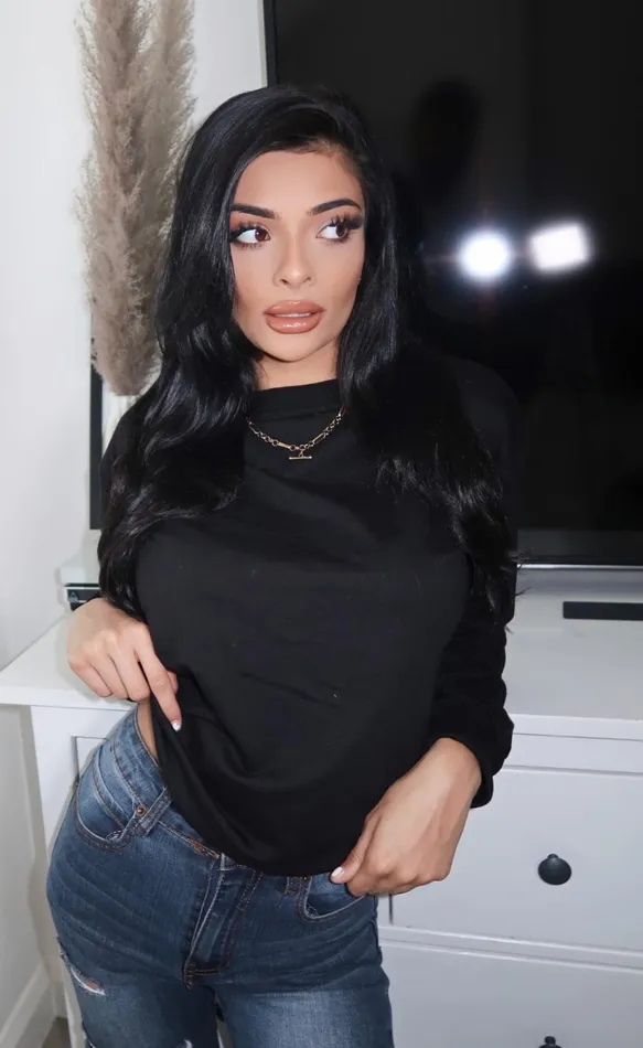 Alexa Black Ladies Sweatshirt Women Missfiga Tops
