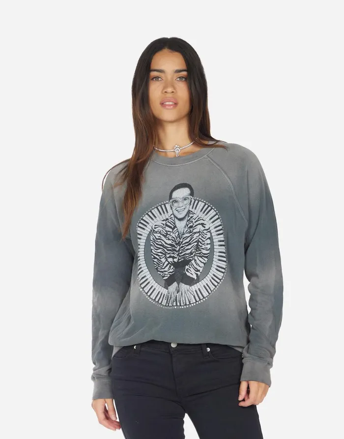 Anela Elton John Piano Faded Graphite Women039s Lauren Moshi Sweaters and Knits