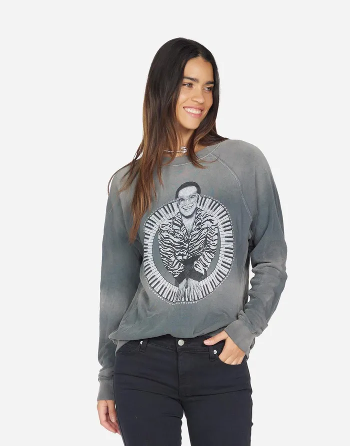 Anela Elton John Piano Faded Graphite Women039s Lauren Moshi Sweaters and Knits
