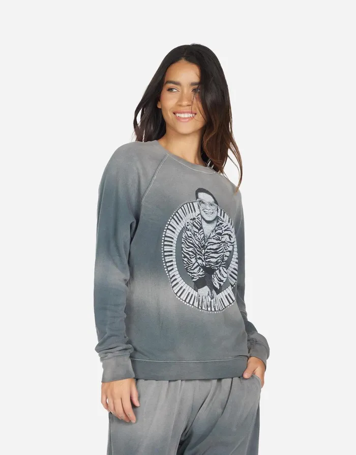 Anela Elton John Piano Faded Graphite Women039s Lauren Moshi Sweaters and Knits
