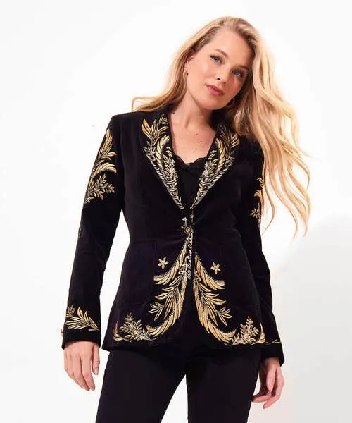 Apparel Boutique Collection Joebrowns Decadent Drama Embroidered Boutique Jacket Black