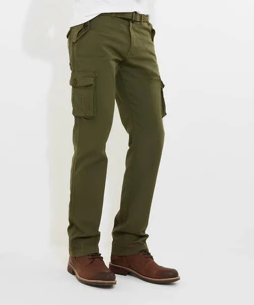 Apparel Hit The Action Cargo Trousers Khaki Jeans and Trousers Joebrowns
