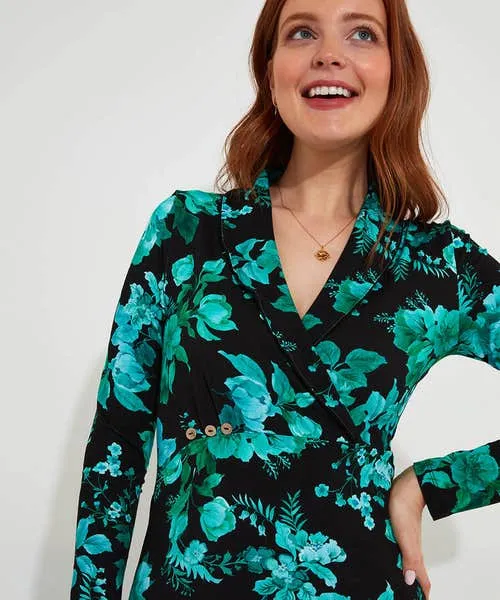 Apparel Joebrowns Hallie Jersey Print Wrap Top Black Tops Tunics and Blouses Apparel Joebrowns Hallie Jersey Print Wrap Top Black Tops Tunics and Blouses