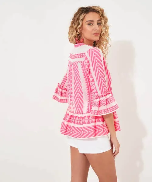 Apparel Joyful Jacquard Top Pink Tops Tunics and Blouses Joebrowns Apparel Joyful Jacquard Top Pink Tops Tunics and Blouses Joebrowns