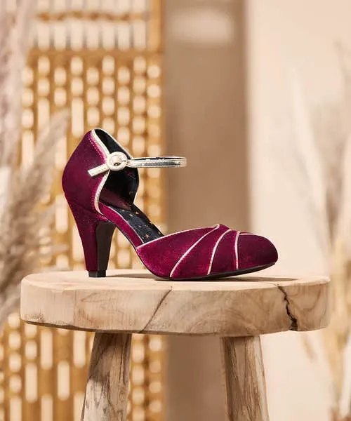 Apparel Shoes Sandals and Boots Joebrowns Midnight Hour Velvet Deco Shoes Dark Red