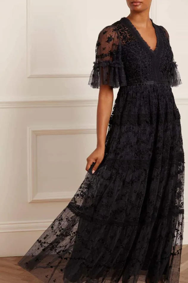 Araminta Lace Gown Black Women Needle and Thread Dresses