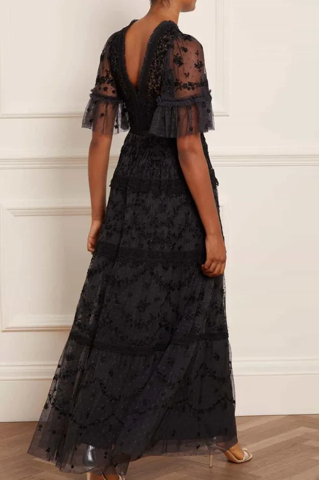 Araminta Lace Gown Black Women Needle and Thread Dresses