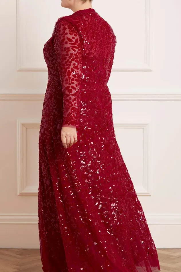Aurelia Long Sleeve Gown Red Women Needle and Thread Dresses