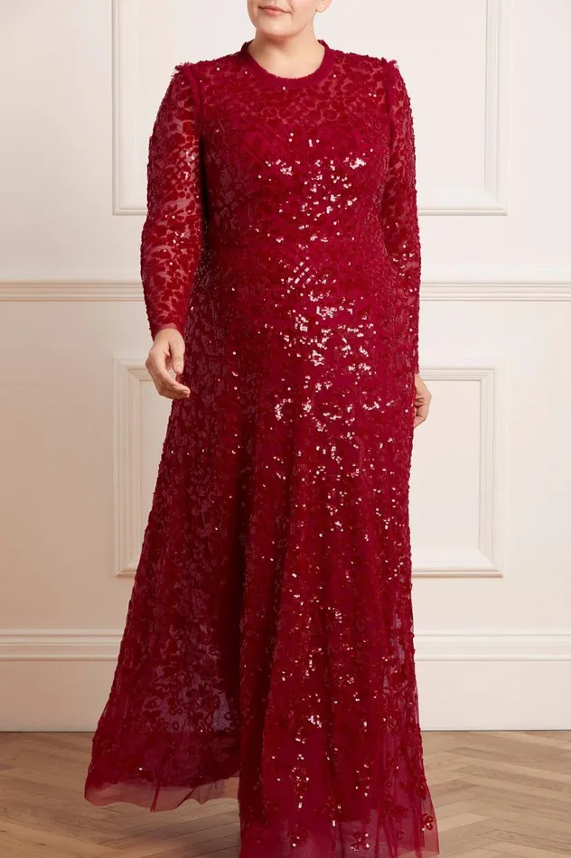 Aurelia Long Sleeve Gown Red Women Needle and Thread Dresses