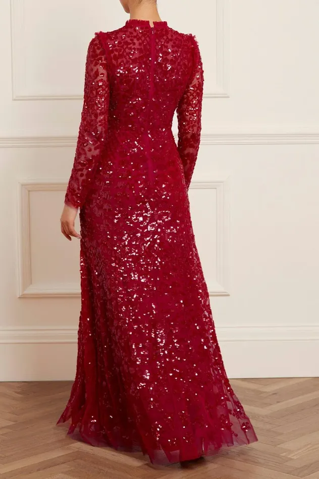 Aurelia Long Sleeve Gown Red Women Needle and Thread Dresses