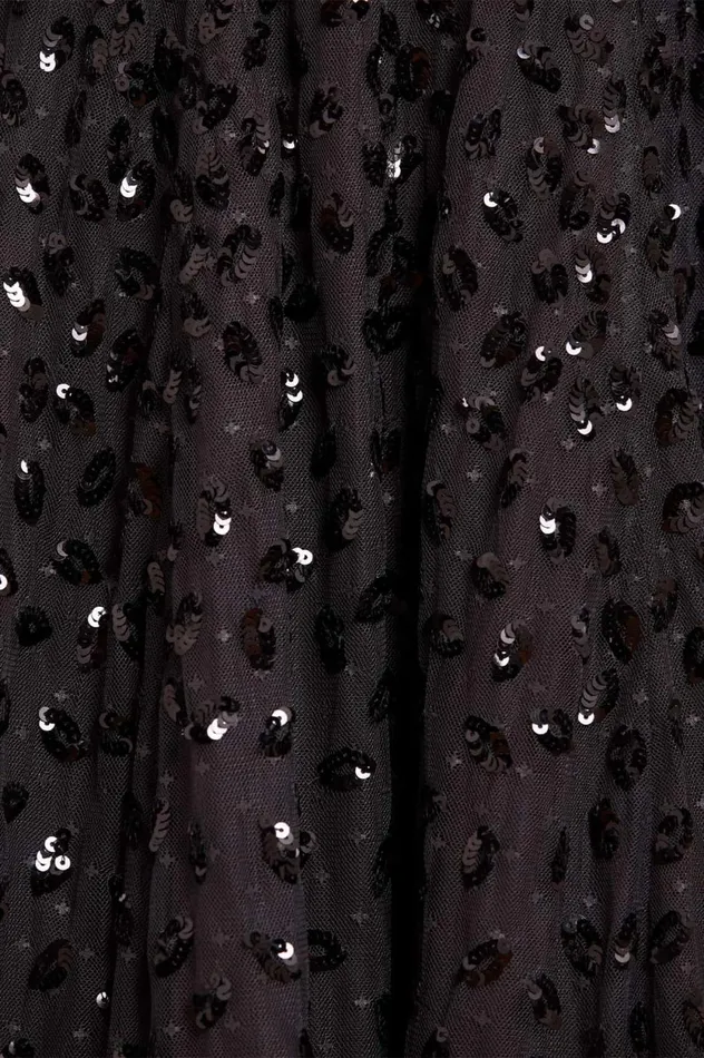 Autumn Leaves OffShoulder Ankle Gown Black Women Needle and Thread Dresses