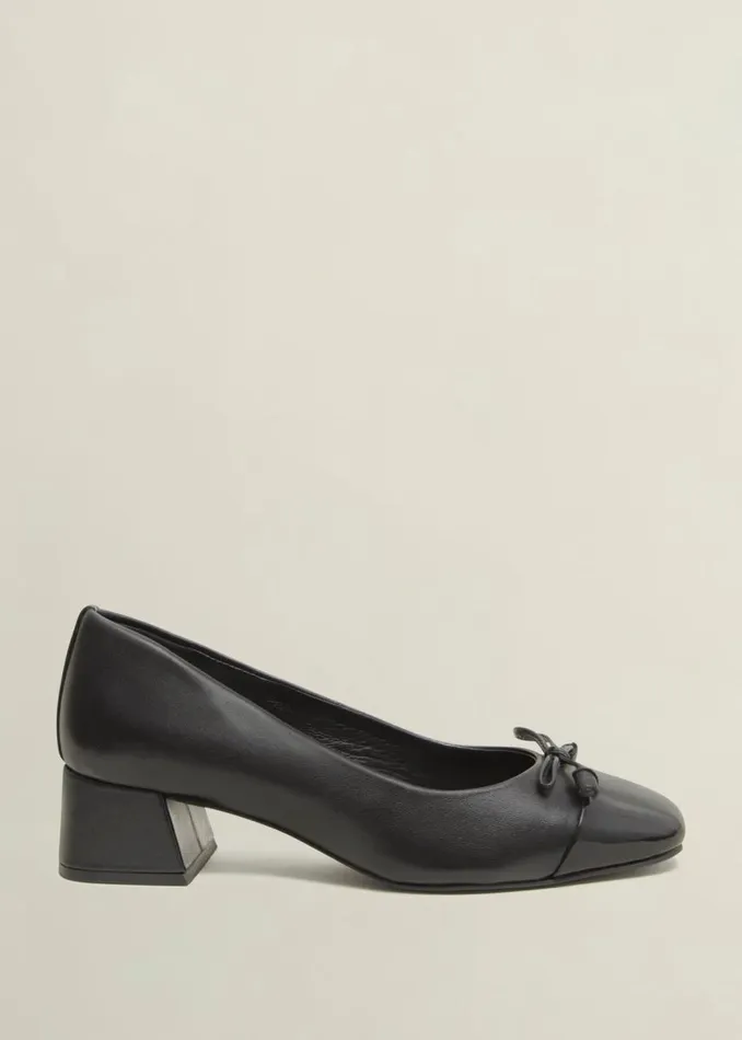 Ballerinas Women HOBBS Andie Heeled Leather Ballerinas Black