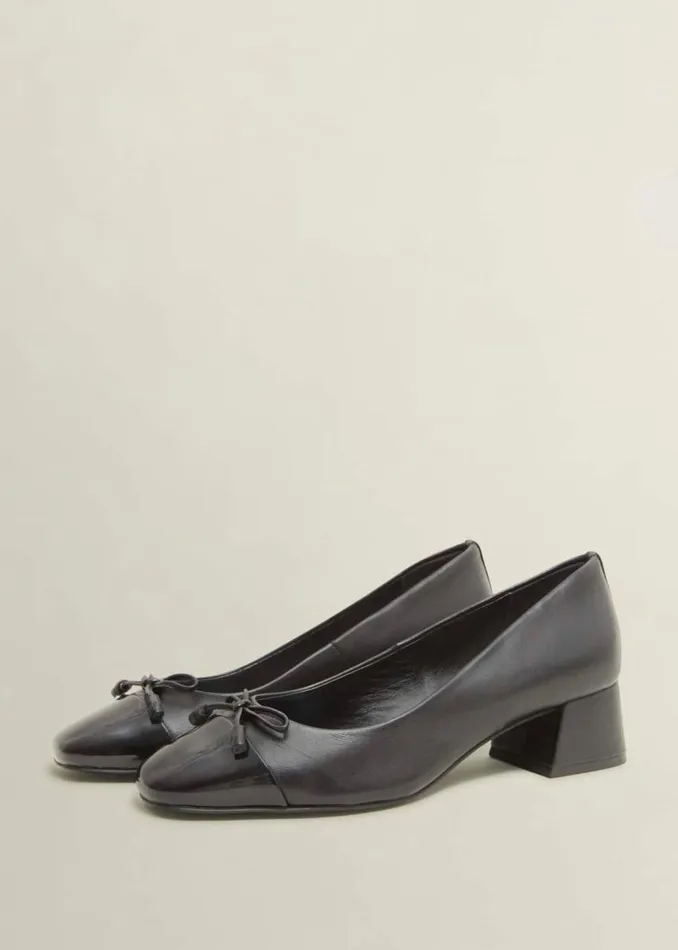Ballerinas Women HOBBS Andie Heeled Leather Ballerinas Black