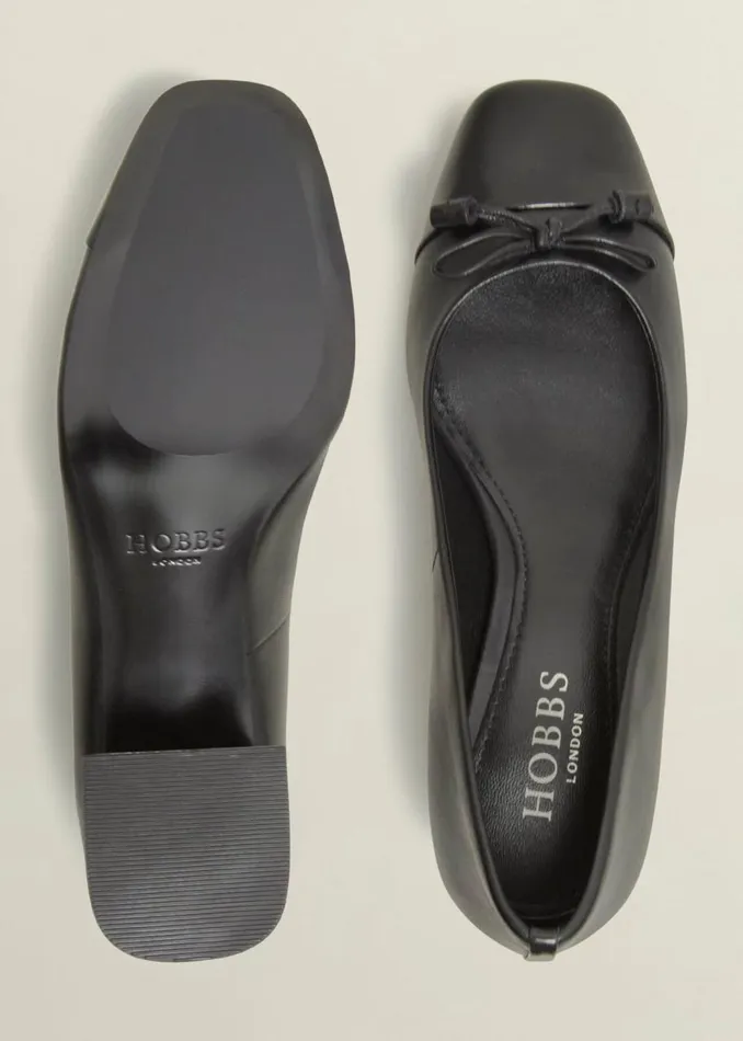 Ballerinas Women HOBBS Andie Heeled Leather Ballerinas Black