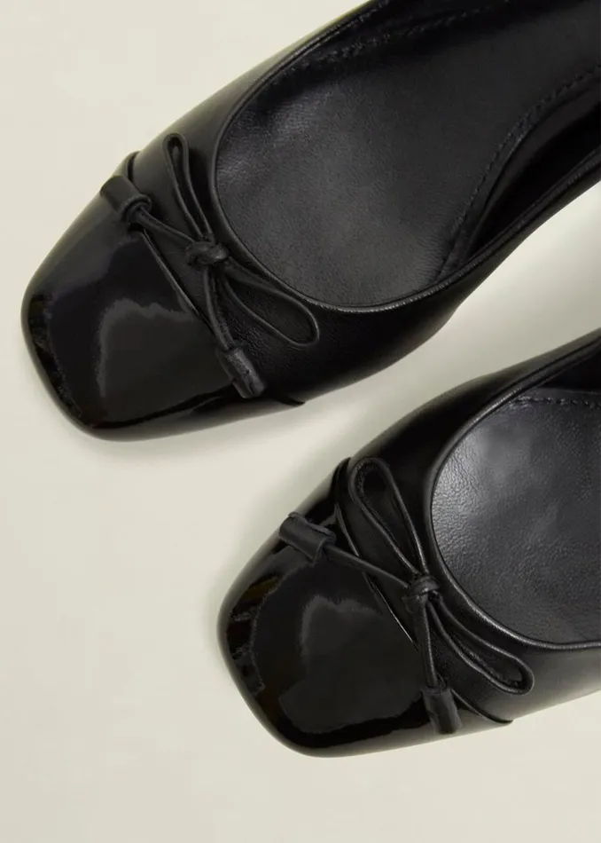Ballerinas Women HOBBS Andie Heeled Leather Ballerinas Black