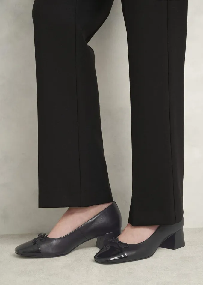 Ballerinas Women HOBBS Andie Heeled Leather Ballerinas Black