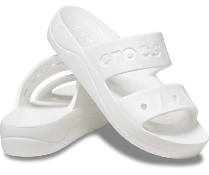 Baya Platform Sandal White Women Crocs Slides