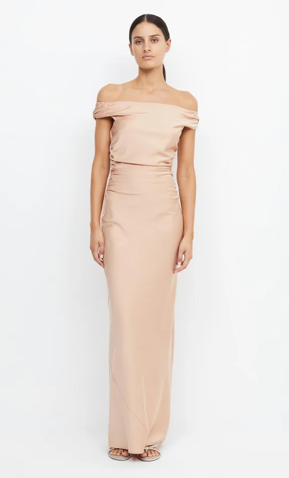 Bec Bridge Bridesmaid Dresses Women ETERNITY OFF SHOULDER MAXI 8211 ROSE GOLD