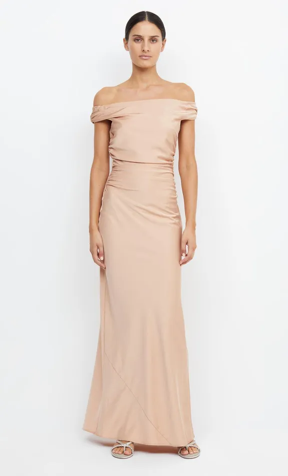 Bec Bridge Bridesmaid Dresses Women ETERNITY OFF SHOULDER MAXI 8211 ROSE GOLD