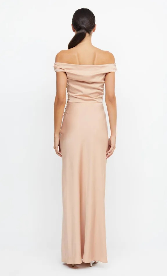 Bec Bridge Bridesmaid Dresses Women ETERNITY OFF SHOULDER MAXI 8211 ROSE GOLD