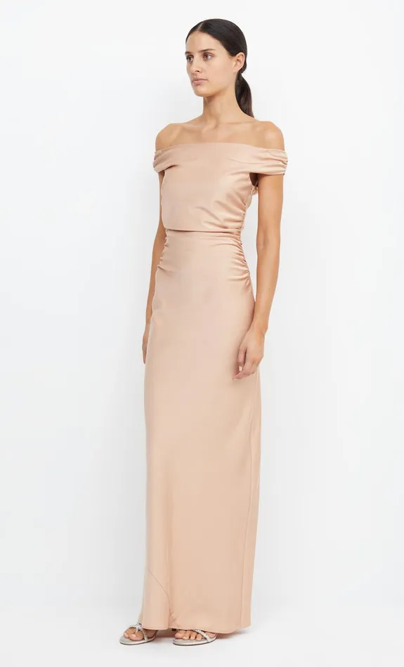 Bec Bridge Bridesmaid Dresses Women ETERNITY OFF SHOULDER MAXI 8211 ROSE GOLD