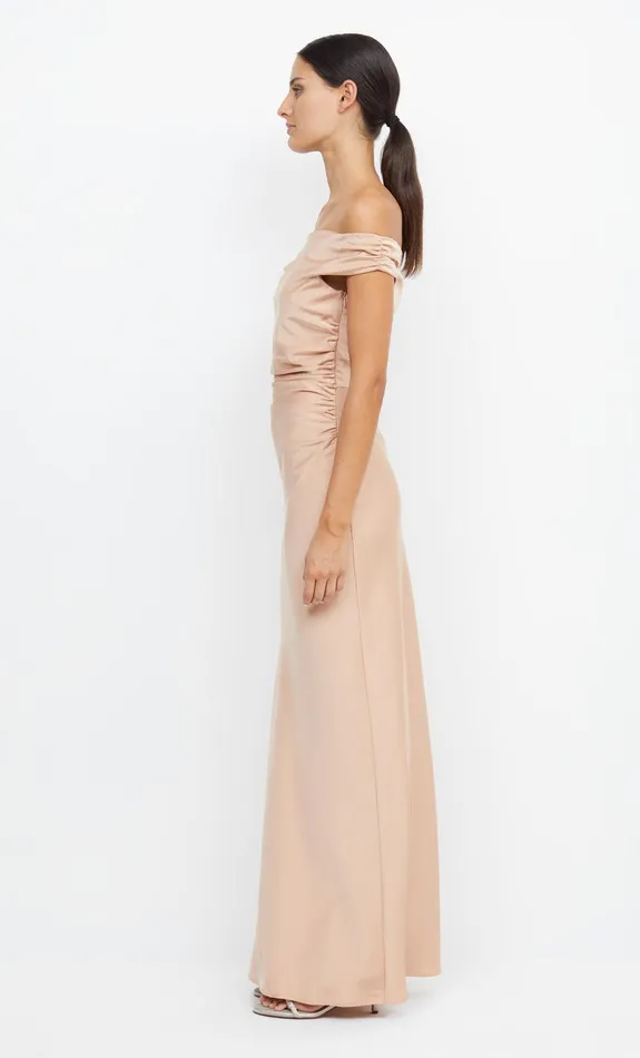 Bec Bridge Bridesmaid Dresses Women ETERNITY OFF SHOULDER MAXI 8211 ROSE GOLD