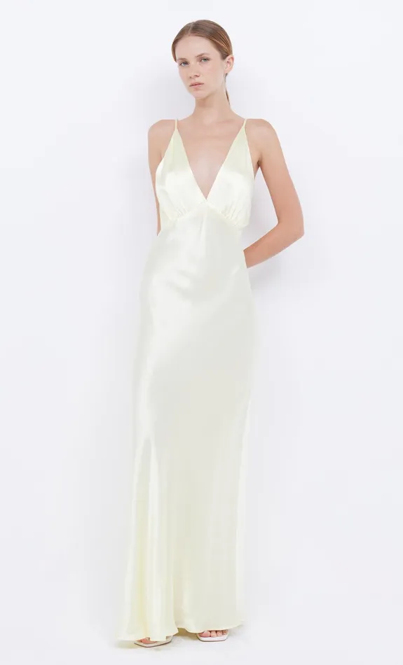 Bec Bridge Bridesmaid Dresses Women MOON DANCE V MAXI DRESS 8211 ICE YELLOW