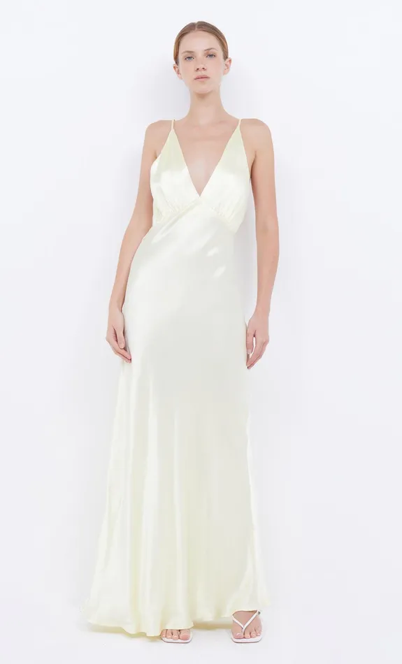 Bec Bridge Bridesmaid Dresses Women MOON DANCE V MAXI DRESS 8211 ICE YELLOW
