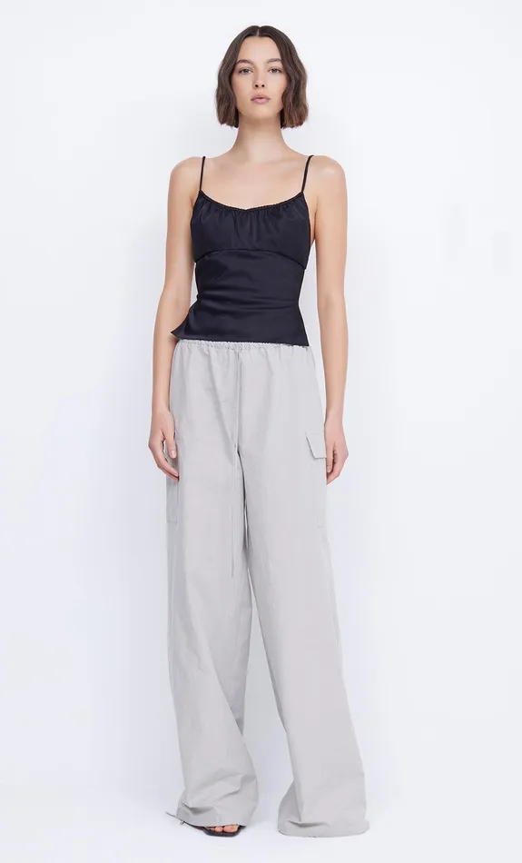 Bec Bridge Cropped Women MARI LOU GATHERED CAMI 8211 BLACK