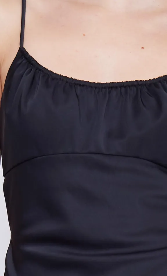 Bec Bridge Cropped Women MARI LOU GATHERED CAMI 8211 BLACK