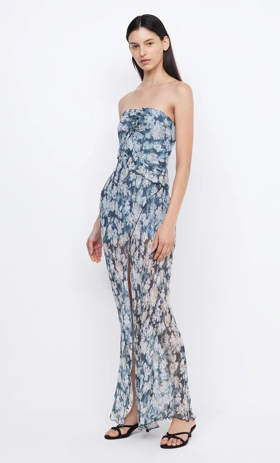 Bec Bridge Maxi Dresses Women OPAL STRAPLESS MAXI DRESS 8211 DENIM FLORAL