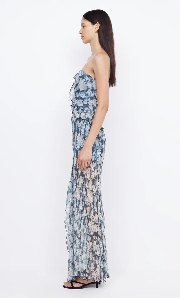 Bec Bridge Maxi Dresses Women OPAL STRAPLESS MAXI DRESS 8211 DENIM FLORAL