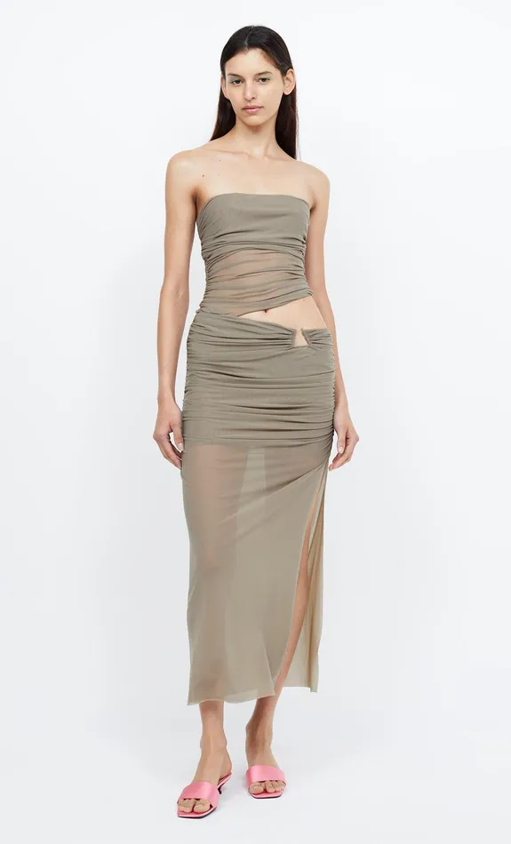 Bec Bridge Midi Dresses Women IONA STRAPLESS DRESS 8211 TAUPE