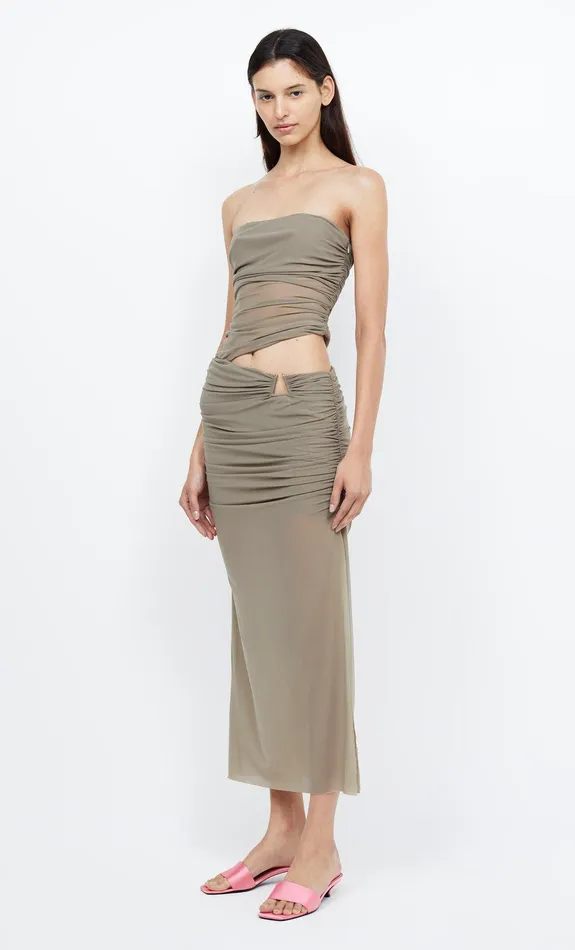 Bec Bridge Midi Dresses Women IONA STRAPLESS DRESS 8211 TAUPE