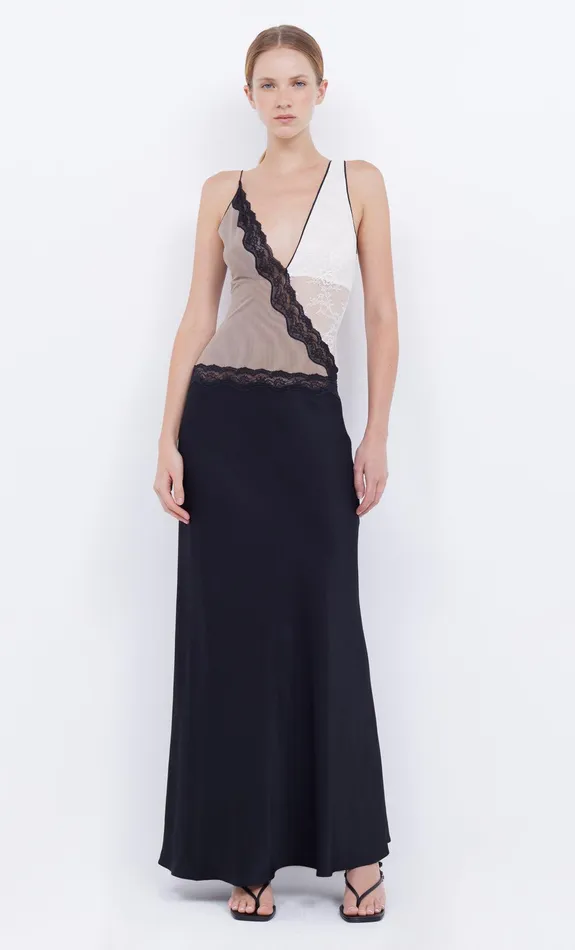 Bec Bridge Prom Dresses Women ABRIELLE LACE MAXI DRESS 8211 BLACKTAUPEIVORY