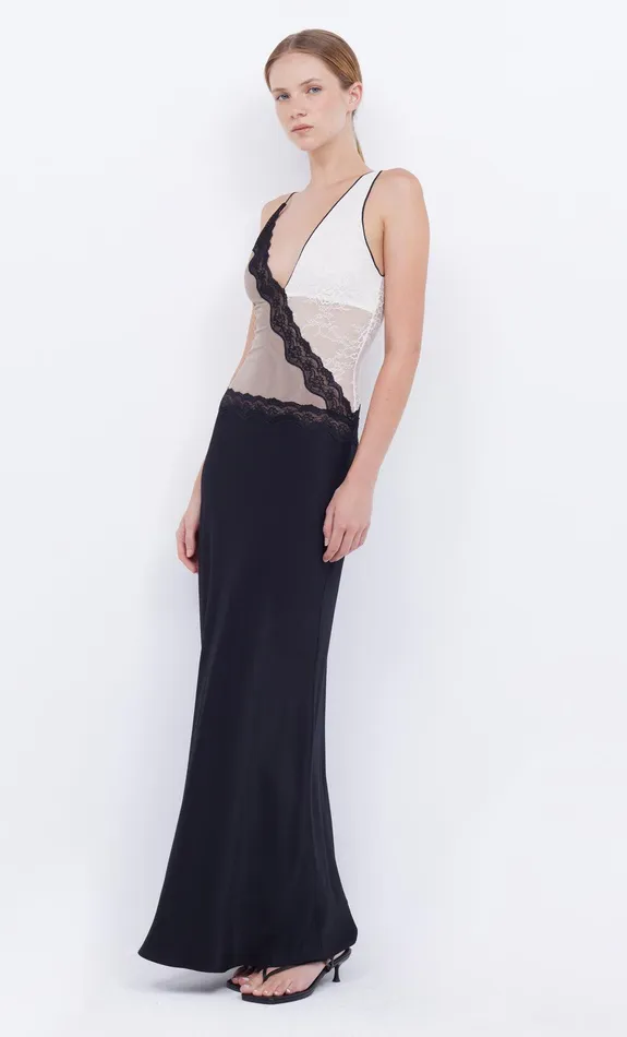 Bec Bridge Prom Dresses Women ABRIELLE LACE MAXI DRESS 8211 BLACKTAUPEIVORY