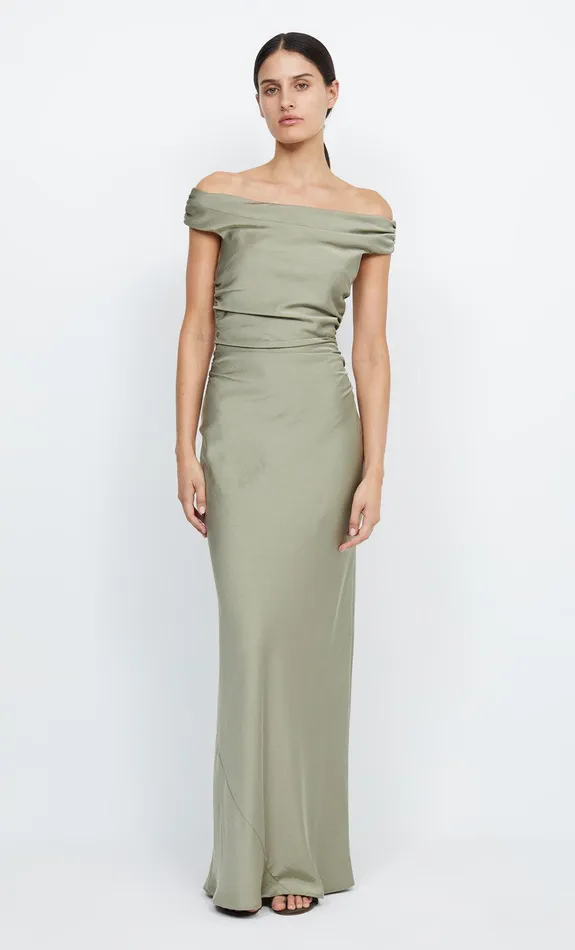 Bec Bridge Prom Dresses Women ETERNITY OFF SHOULDER MAXI 8211 SAGE