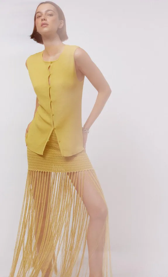 Bec Bridge Skirts Women CALISTA FRINGE MINI SKIRT 8211 CITRUS