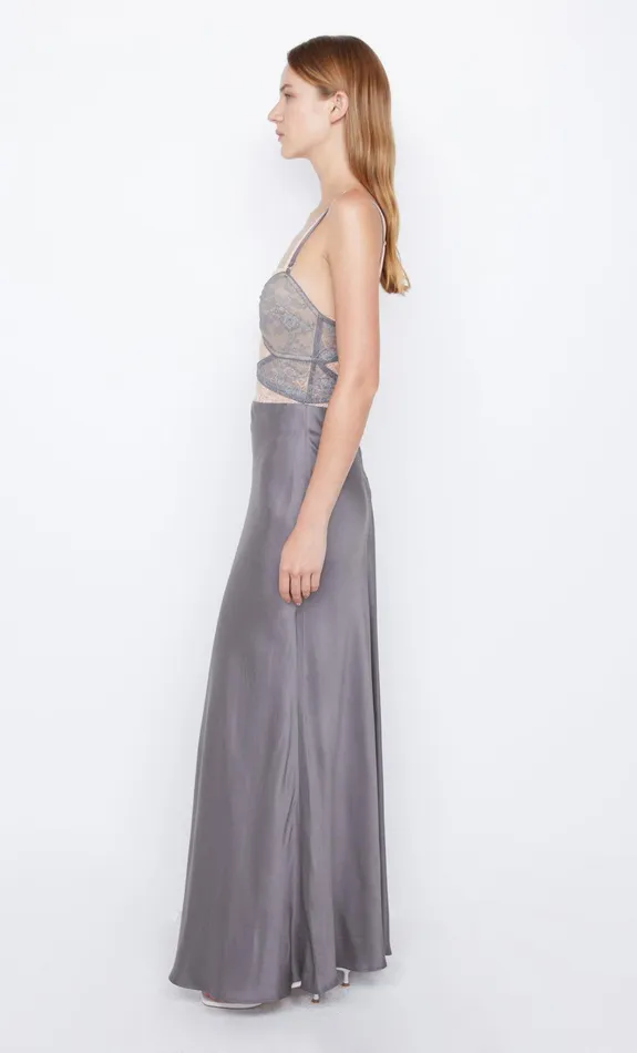 Bec Bridge Wedding Guest Women AMORAS CUT OUT DRESS 8211 GREYPEACH