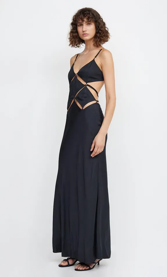 Bec Bridge Wedding Guest Women DIAMOND DAYS STRAP MAXI DRESS 8211 BLACK