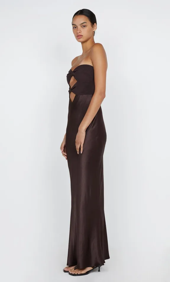 Bec Bridge Wedding Guest Women HALLE STRAPLESS DRESS 8211 CHOCOLATE