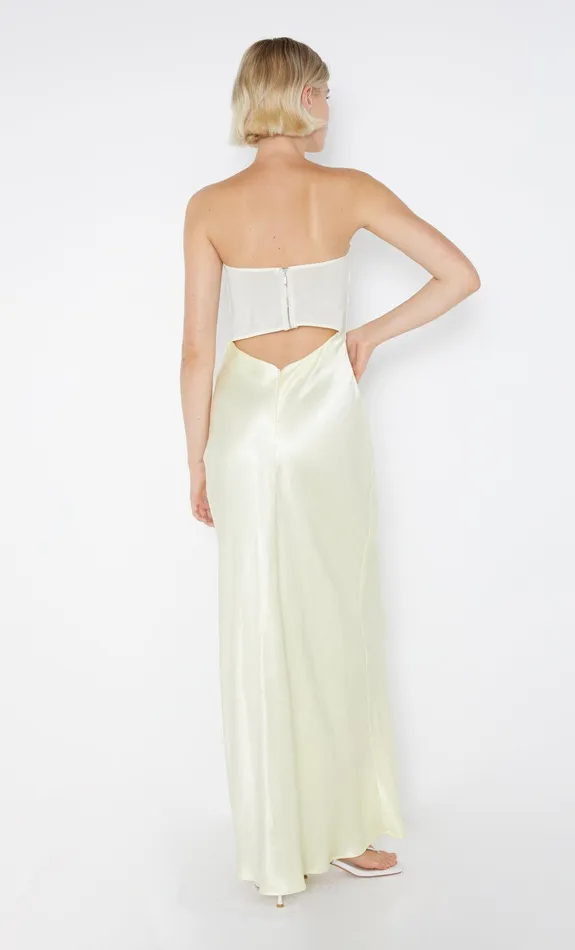 Bec Bridge Wedding Guest Women HALLE STRAPLESS DRESS 8211 ICE YELLOW